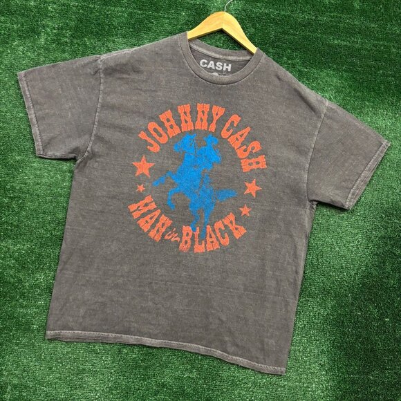 Johnny Cash Man in Black T-Shirt Size Large - Picture 3 of 4